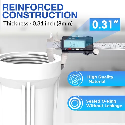 Vista 2 de SimPure Carcasa para filtro de agua para toda la casa, filtro de agua en línea para el hogar, filtro de sedimento universal de 10 pulgadas