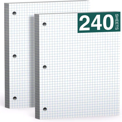 Vista 12 de Note Pads 8 X 10.5 Loose Leaf Paper, 200 Sheets, 3 Hole Punched Lined Paper, College Ruled 8 X 10.5 Notebooks, 10-1/2" X 8 Binder Writing Pads