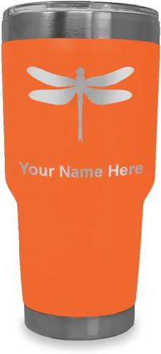 Vista 19 de LaserGram Vaso aislado al vacío de 20 onzas, libélula, grabado personalizado incluido (negro)