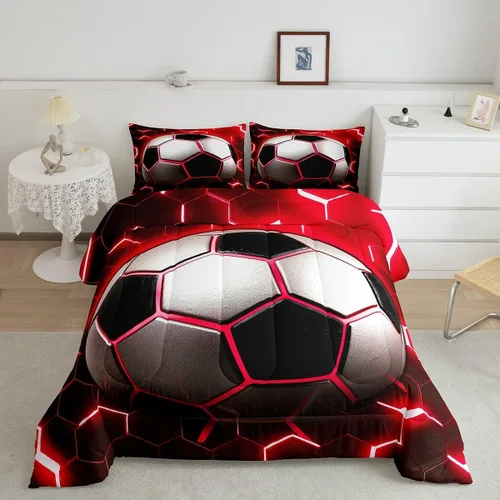 Vista 11 de Erosebridal Juego de edredón de béisbol tamaño individual, juegos de ropa de cama deportiva para niños, edredones y juegos de ropa de cama de nido