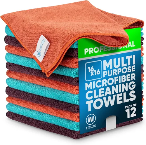 Vista 14 de Toalla Buff Pro de Microfibra de Superficie Múltiple - Paquete de 12 unidades - Paños de limpieza premium - Limpia, quita el polvo, pule, absorbe