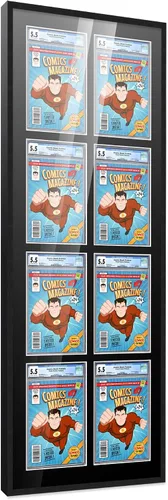 Vista 14 de Poster Palooza Marco de cómics con paspartú para 1 cómic de grado CGC, CBCS o PGX, marco de cómic de bronce para cómic de 8.125 x 13 pulgadas