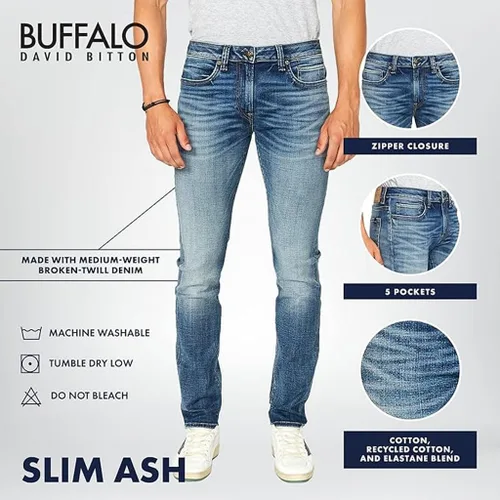Vista 7 de Buffalo David Bitton Jeans Slim Ash para hombre