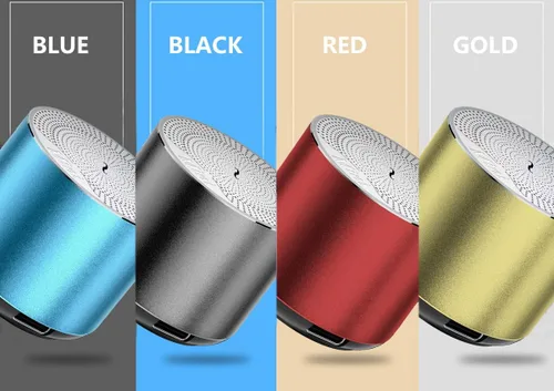 Vista 4 de Altavoz Bluetooth portátil con anillo de luz LED, diseño inalámbrico compacto (negro)