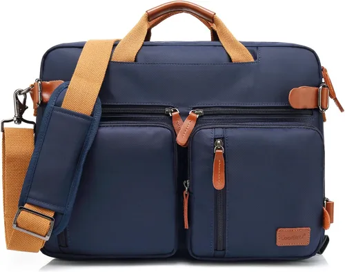 Vista 11 de CoolBELL Mochila convertible tipo mensajero, bolsa de hombro, funda para laptop, bolso de mano, maletín de negocios, mochila de viaje