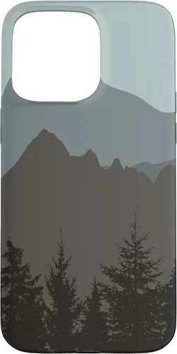 Vista 31 de Mountains Peaks - Carcasa para iPhone 17, diseño abstracto de paisaje natural, color gris y azul