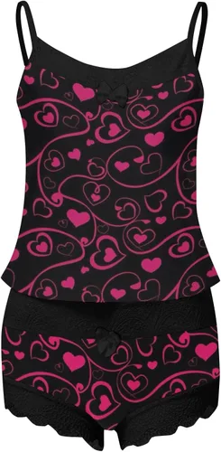 Vista 4 de Lencería de San Valentín para mujer, camiseta sin mangas con estampado a rayas, camisón sin mangas