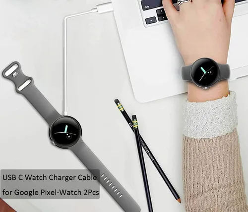 Vista 2 de 2 cables de carga USB C para Google Pixel-Watch 1, soporte magnético de repuesto USB tipo C, para Google Pixel Smartwatch 1