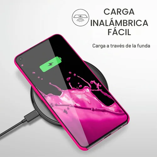 Vista 9 de kwmobile Funda compatible con OnePlus 9 (versión EU/NA) - Funda de silicona TPU con acabado suave - Rosa neón
