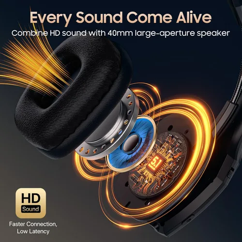 Vista 4 de Auriculares Bluetooth para Camionero, Auriculares Inalámbricos con Micrófono, Auriculares Bluetooth con Micrófono de Cancelación de Ruido Dual