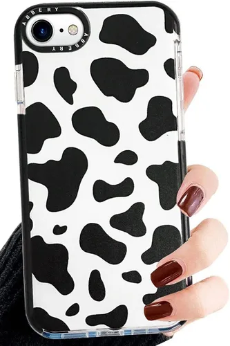 Vista 25 de Abbery Diseñado para iPhone 8 Plus/7 Plus/6 Plus/6S Plus Funda transparente con estampado de vaca, linda funda protectora de silicona TPU