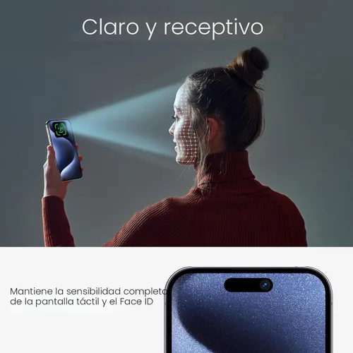Vista 6 de ESR Paquete de 3+1 protector de pantalla de privacidad para iPhone 15 Plus, protector de pantalla de privacidad de vidrio templado antiespía, bordes