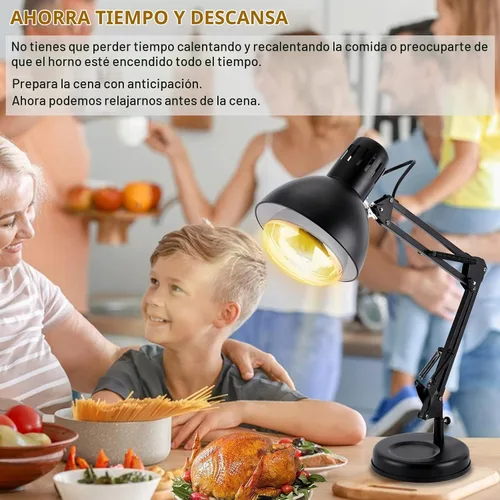Vista 5 de Lámpara de calor de alimentos con bombilla de 250 w para alimentos hogar cocina calefacción lámpara calentador