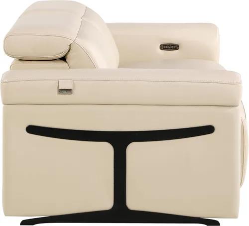 Vista 3 de Blackjack Furniture Mario - Sofá biplaza reclinable de cuero italiano de grano superior con reposacabezas y asientos ajustables, cargadores USB