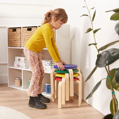 Vista 8 de Mesa ECR4Kids de madera natural curvada, Variados, 1