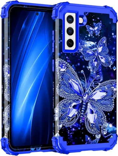 Vista 21 de Miqala Funda para Galaxy S23 FE 5G, brilla en la oscuridad, tres capas, resistente, a prueba de golpes, protección de cuerpo completo, parachoques
