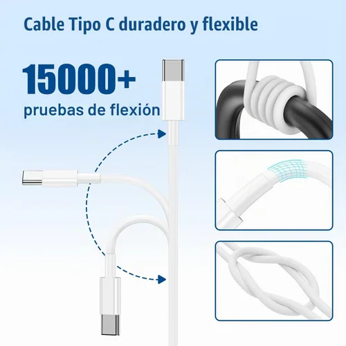 Vista 4 de Cable de carga rápida USB C a C, paquete de 3 [3 pies + 6 pies + 10 pies] cable de carga tipo C a C largo para Apple iPhone 17 Pro Max/17 Pro/16