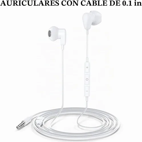 Vista 3 de Auriculares con cable para Samsung Galaxy A15 A14 A13 A12 A11 A20 S9, auriculares con cable de 0.138 in con micrófono, auriculares estéreo de alta