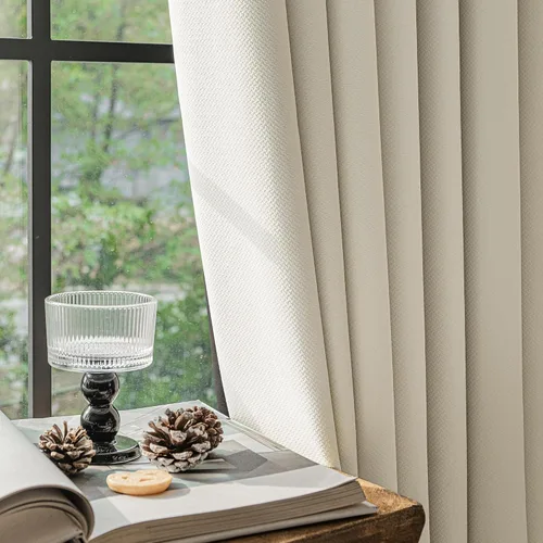 Vista 46 de FMFUNCTEX - Cortinas 100% opacas color beige de 40 x 63 pulgadas para dormitorio, 2 paneles Black out Drapes, Thermal Insulated Noise Reducing