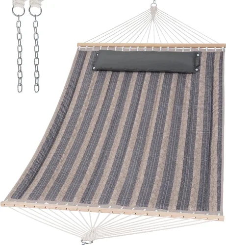 Vista 17 de SUNCREAT Hamaca de repuesto para soporte, capacidad de 475 libras, hamaca de patio trasero para dos personas para exterior, color beige