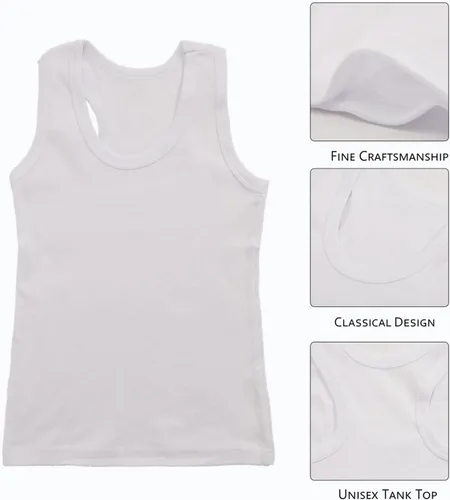 Vista 6 de Paquete de 6 camisetas sin mangas de algodón 100% algodón suave para niños y niñas