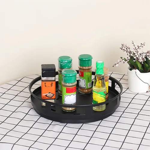 Vista 8 de Zerodis Lazy Susan - Organizador giratorio de almacenamiento para almacenamiento de especias, organizador de condimentos para armario de cocina