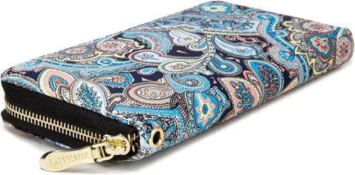 Vista 174 de Cartera de mano para mujer, estilo bohemio, con RFID, elegante, espaciosa con correa para viajes, capacidad para tarjetas, teléfono, dinero