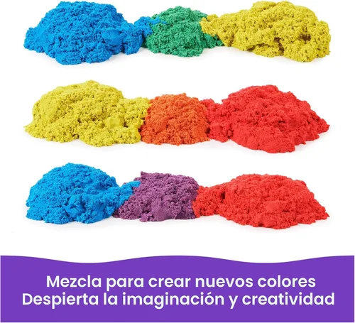 Vista 5 de Kinetic Sand, Paquete de 20 huevos con arena de juego roja, amarilla y azul de 3.3 libras para caza de huevos, recuerdos de fiesta y bolsas