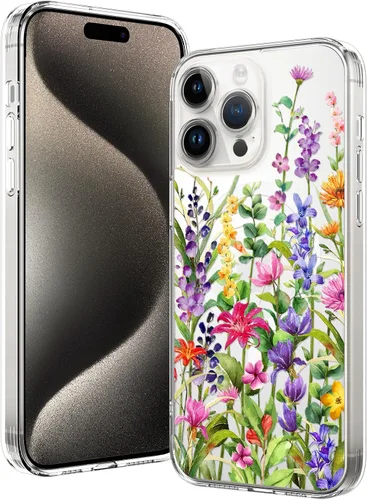Vista 18 de OOK Magnetic for iPhone 17 Case Clear Pretty Flower Girls Women [Not Yellowing][Screen Protector] [ MagSafe Compatible] with Full Camera Lens