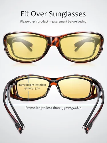 Vista 3 de TINHAO Gafas de sol ajustadas para mujer, gafas de sol polarizadas Fitover, talla única