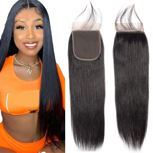 Vista 10 de Cierre frontal de encaje HD de 13 x 4 pulgadas, cabello humano lacio con encaje frontal de 10 pulgadas, cabello virgen brasileño 100% sin procesar
