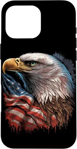 Vista 19 de Funda patriótica para iPhone 16 con diseño de ojos de águila calva americana