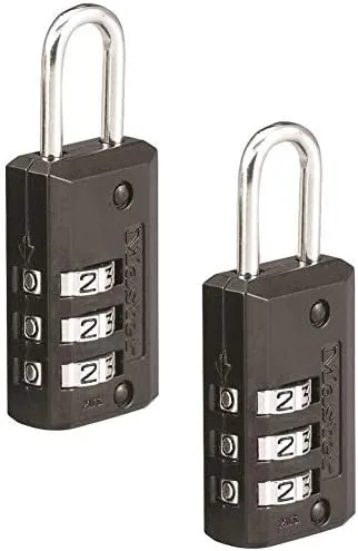 Vista 2 de Master Lock Black Set Your Own Combinación de candado de equipaje, candado combinado personalizado para maletas para bolsas de viaje o mochilas