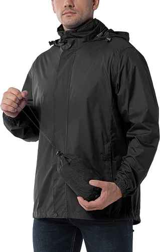 Vista 2 de Outdoor Ventures Caspar - Chubasquero impermeable para hombre, con capucha, para lluvia