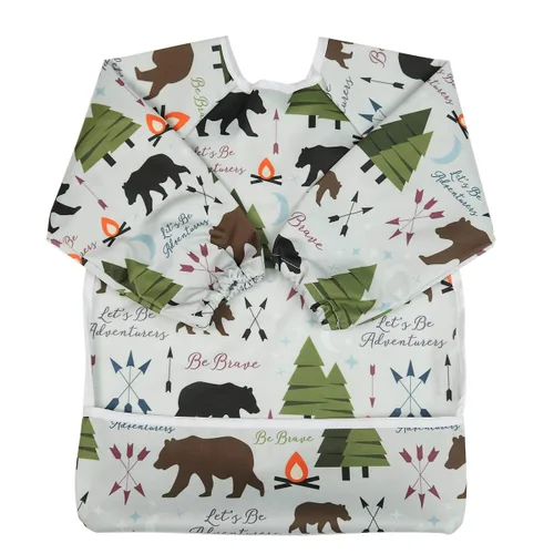 Vista 30 de Babero Camisa de manga larga con bolsillo para bebés de 1 a 3 años (Animal Forest)