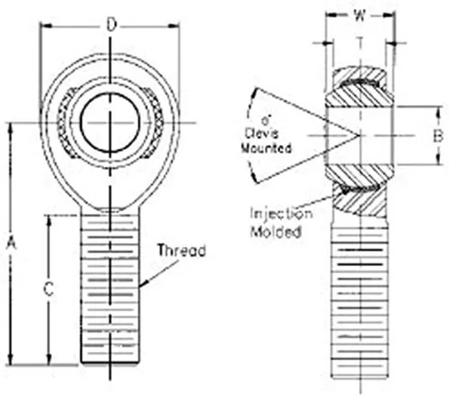 Vista 2 de QA1 Precision Products PCMR8-10 ROD END END (PC) 2-PC ALEACIÓN HTM-R 1/2-5/8