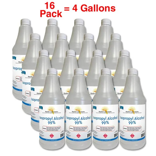 Vista 3 de Alcohol isopropílico 99% anhidro - 4 galones - (paquete de 16 cuartos de galón).