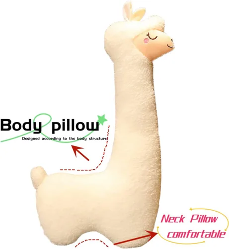 Vista 8 de Ryttir Peluche de llama grande de 29.5 pulgadas, 15% Chubbier, almohada corporal de alpaca suave con peso para niños y adultos, regalo perfecto