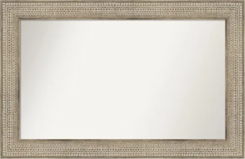 Vista 418 de Amanti Art Espejo de baño plateado para sobre fregadero, 26 x 26 pulgadas, espejo cuadrado de níquel pulido, marco de madera tradicional mediano, se