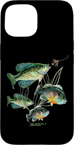 Vista 6 de Crappie Bluegill Fishing Phone Covers Black Fly Case for iPhone 17