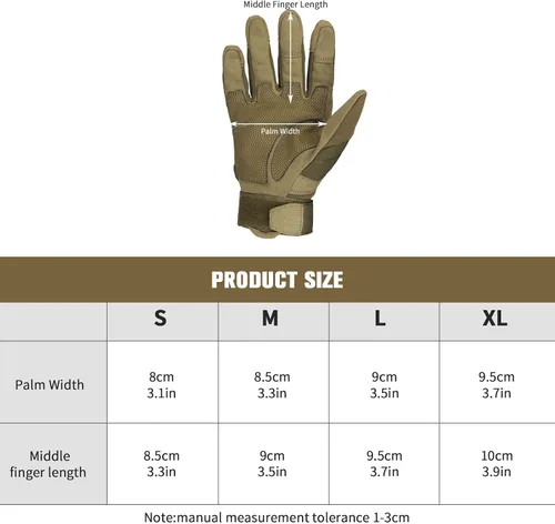 Vista 5 de FREE SOLDIER Outdoor Gloves for Men, Motorcycle Gloves for Cycling Hiking Camping Climbing, Airsoft Gloves for Paintball and Shooting