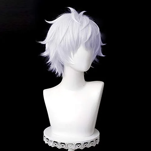 Vista 4 de Max Beauty Anime - Peluca de cosplay unisex para Jujutsu Kaisen y gorra (Gojo Satoru 2)