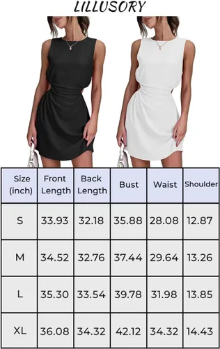 Vista 6 de LILLUSORY Vestido corto sin mangas para mujer