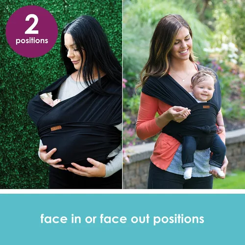 Vista 2 de JJ Cole Agility Flex Cargador de bebé elástico – Portabebés de recién nacido a niño pequeño – Talla única para la mayoría de los padres – Mujeres