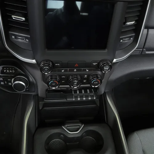 Vista 6 de Voodonala para Dodge RAM Cubierta de perilla del interruptor de aire acondicionado y radio de aluminio para la consola central para Dodge RAM Negro