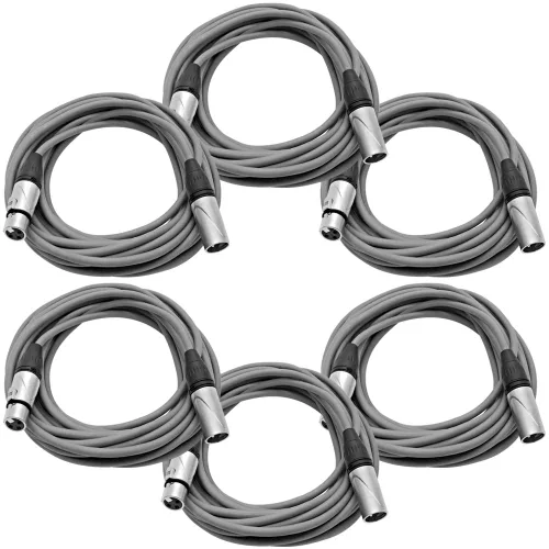 Vista 11 de SEISMIC AUDIO - SAXLX-2 - Paquete de 6 cables de conexión XLR macho a XLR hembra de 2 pies - Equilibrados - Cables de conexión de 2 pies