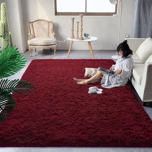 Vista 43 de DweIke Alfombras de pasillo beige esponjosas para dormitorio, 2 x 6 pies, alfombra larga de felpa suave para niñas y niños, antideslizante y lavable