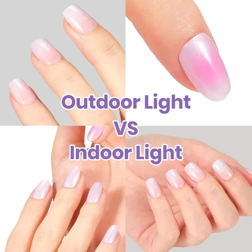 Vista 7 de Beetles - Esmalte de uñas morado – Violeta nublado de 0.51 onzas líquidas, esmalte de uñas morado pastel con purpurina de secado rápido para uñas