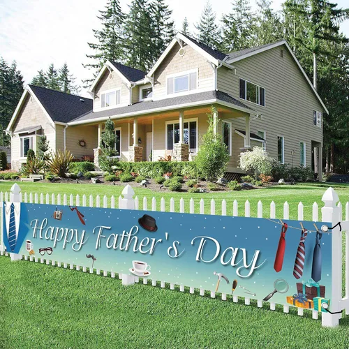 Vista 9 de KatchOn, Cartel de feliz día del padre – XL, 120 x 20 pulgadas Cartel del Día del Padre para decoración del día del padre para fiesta Telón