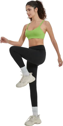 Vista 6 de Attifall Sujetador deportivo corto con copa BC, de bajo impacto, con correa de espagueti, para yoga, gimnasio, entrenamiento